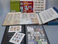 Two Channel Islands, Isle of Man albums, two stockbooks, loose stamps, postal history and