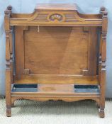 Late 19thC/early 20thC stick/umbrella hall stand with lift up compartment to centre, W68 x D22 x