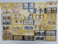 Approximately 30 Victorian and later stereoscopic cards including Queen Victoria's funeral