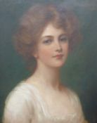 John Hanson Walker (1844-1933) oil on canvas 'May', pretty lady in white dress, signed and dated