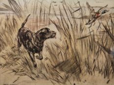 Henry Wilkinson pair of signed limited edition (59/100 and 3/100) coloured etchings of ducks, each