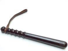 Devon Constabulary police truncheon with king's crown and name of constabulary embossed, length