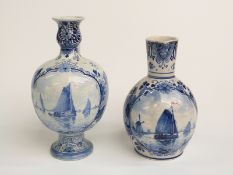Two Delft ewers etc, H23cm