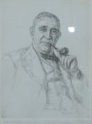 Hubert Andrew Freeth signed artist's proof engraving portrait of Professor B A Wright, 27 x 20cm