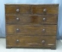 19thC stained chest of two over three graduated drawers, W102 x D50 x H60cm