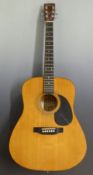 Encore six string acoustic guitar fitted with steel strings, model no EN165EA, John Hornby Ltd to