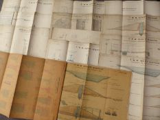 Thirteen early 20th century coloured architectural and engineering drawings relating to Kennick