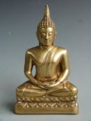 Eastern brass Buddha, H 18cm