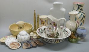 Portmeirion Botanic Garden bowl and jug, Rosenthal, Copenhagen, Honiton and Crown Devon lustre