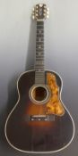Coletts acoustic guitar, model G-50, no 2022, with antiqued dark lacquered finish and mother-of-