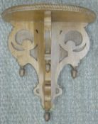 A 19th or early 20th century oak wall bracket, W40 x H45cm