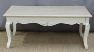 Shabby chic painted coffee table, L120 x D60 x H50cm