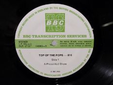 BBC Transcription Disc. Top of the Pops - 814, record appears Ex, without cover Property of former