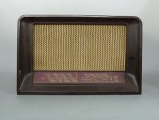 His Masters Voice three band vintage radio in bakelite case
