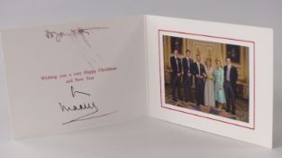 HRH Prince Charles and Camilla photographic Christmas card signed/ autographed by Charles, the