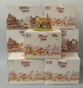 Nine Lilliput Lane models in boxes