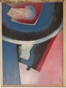 Goddard oil on canvas 'Cool Pool' abstract desert scene with figure in a pool to foreground,