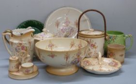A large collection of Crown Devon ceramics including teapots and biscuit barrel, approximately 25