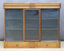 Victorian/early 20thC oak and mahogany shop fitting, haberdashery or display cabinet with lift up