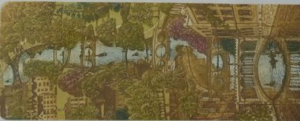 Glyn Thomas signed limited edition print The Backs, 62 x 30cm