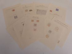 GB Postal History, loose album sheets relating to London local post, pre-adhesive town masks etc