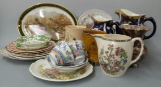 Miniature Royal Doulton mugs, Gaudy Welsh jugs, Masons cups and saucers, crested ware, Royal