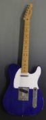 Fender Telecaster Mexican made electric lead / rhythm guitar in blue lacquered finish with white