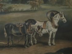 Thomas Weaver large framed print country scene, plough repairs with two gentlemen looking on.