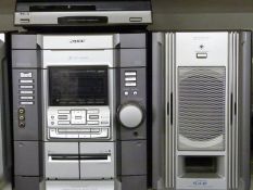Sony music system with three-disc multi-play CD, two speed turntable, tuner, twin cassette, speakers