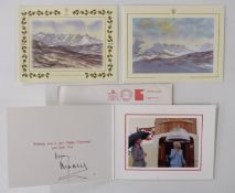 HRH Prince Charles and Camilla photographic Christmas card depicting the couple aboard the ship
