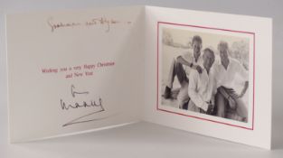 HRH Prince Charles photographic Christmas card, depicting Charles, William and Harry, signed by