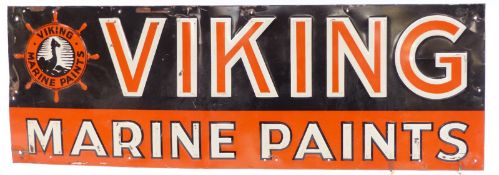 Viking Marine Paints printed pressed tin advertising sign, length 69cm