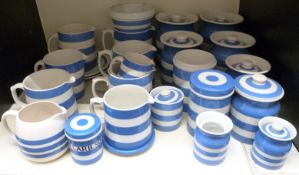 Large collection of mainly T.G.Green Cornishware ceramics, approximately 26 items including