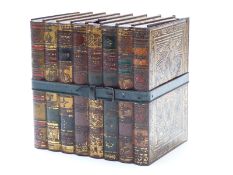 Huntley & Palmer biscuit tin shaped as a row of eight vintage books