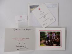 HRH Prince Charles photographic Christmas card depicting Charles, William and Harry signed/