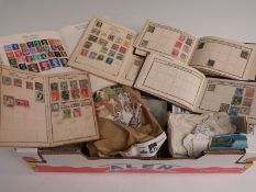 A box of loose stamps, albums, stockbooks etc