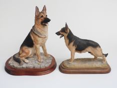 Two Border Fine Arts models of alsatian dogs, H29cm
