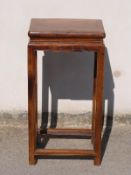 A 19th/20thC Chinese carved elm table or stand, W40 x D28 x H78cm