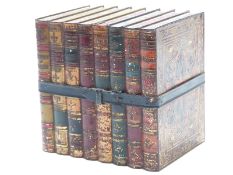 Huntley and Palmers biscuit tin shaped as a row of eight vintage books