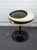 Weltron 2005 retro record and 8 track player, the white cased circular record player with domed
