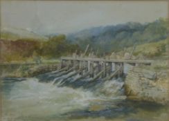 Frederick Henry Henshaw 'The Avon Nr Stratford' salmon leap, signed, dated 1869 and titled lower