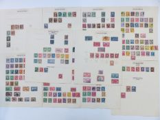 Early USA stamps on loose album pages. High catalogue value