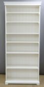 White painted bookshelves with adjustable shelves, W96 x D39 x H215cm