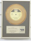 Stevie Wonder - Master Blaster presentation gold disk, framed and glazed, presented to Quality