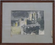 John Piper print of Windsor Castle, 26 x 35cm