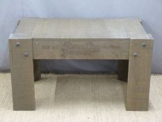 Ex Superdry industrial style coffee table or shop fitting / haberdashery display stand, L109 x D73.5