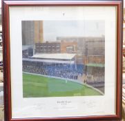 A framed limited edition print 'The Old Tavern, Lords' by Jack Russell, signed by the artist and Sir