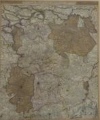 18thC map of Holland and Belgium 'Brabantiae Ducatus cum Adjacentibus Proviniis per Nicolaum