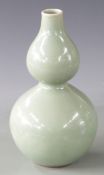 Chinese celadon glaze double gourd vase, H 29cm