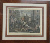 Pair of election prints after Hogarth comprising Chairing and Polling, each 44 x 55cm
